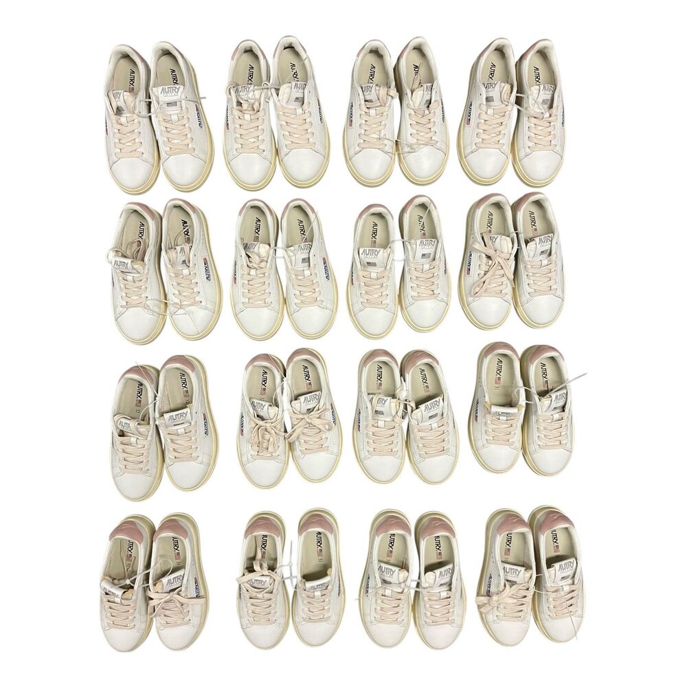 New AUTRY Dallas Kids Sneakers LOT OF 16 Sizes 31-34 White Leather Water Resist